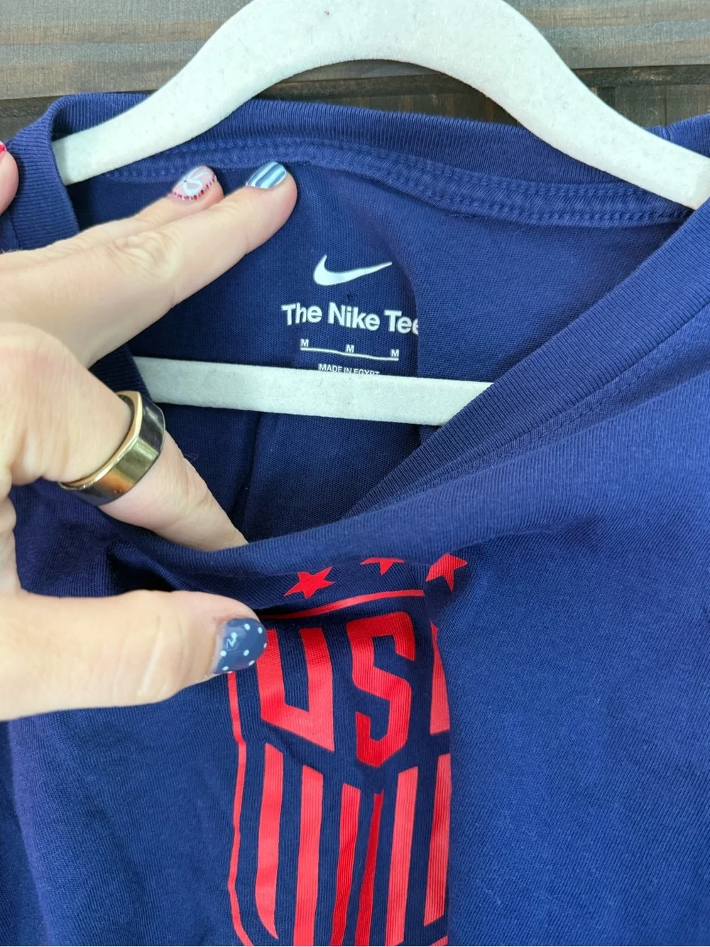 Nike Kids Royal Blue Tee with Red USA Shield